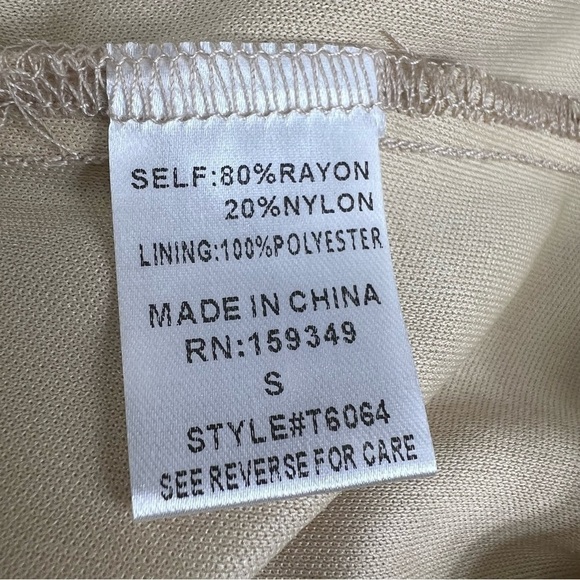 Peach puff beige ruffle lace dress BoHo style size small - Picture 12 of 14